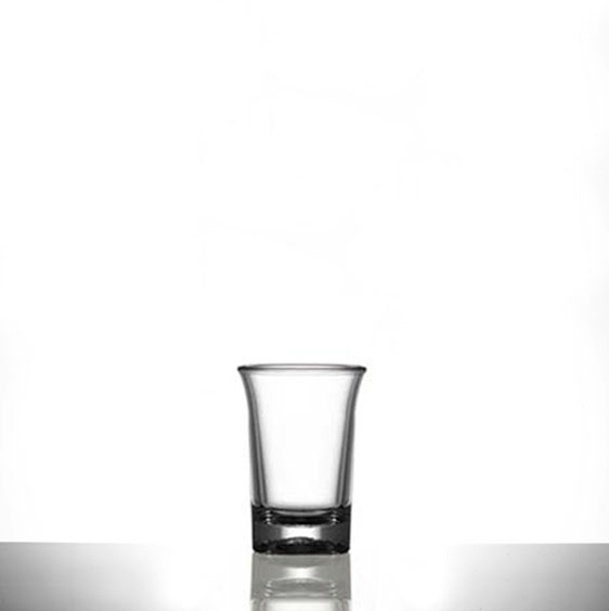 Clear Plastic Flare Shot Glasses - Premium,  25ml CE