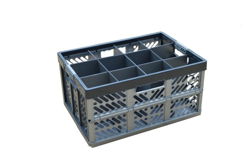 Folding Crate - Glassware Box - 12 cells