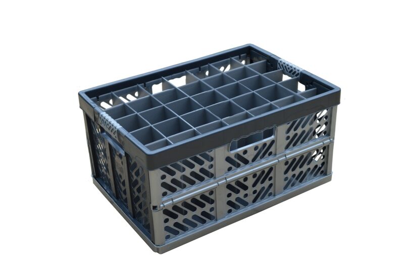 Folding Crate - Glassware Box - 35 cells