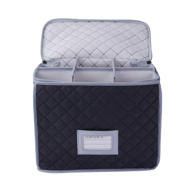Champagne and Wine Glass Quilted Case - 6 Cells
