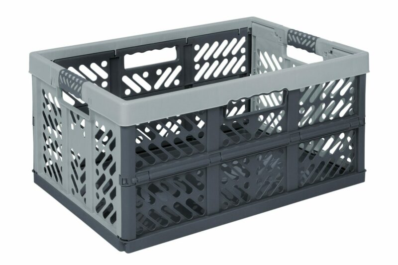 Folding Crates - Silver and Black