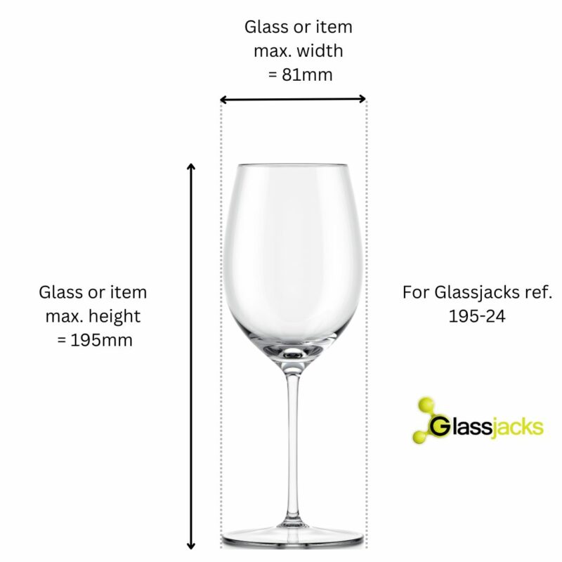 Wine Glass Box, Glass max height 195mm, glass max width 81mm, 24 cells 195-24M - Image 6