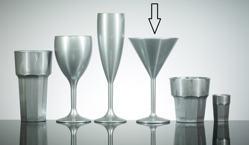 Silver Martini Reusable Glass