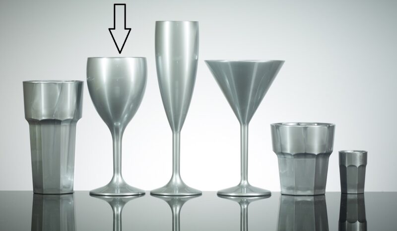 Silver Wine Reusable Glasses