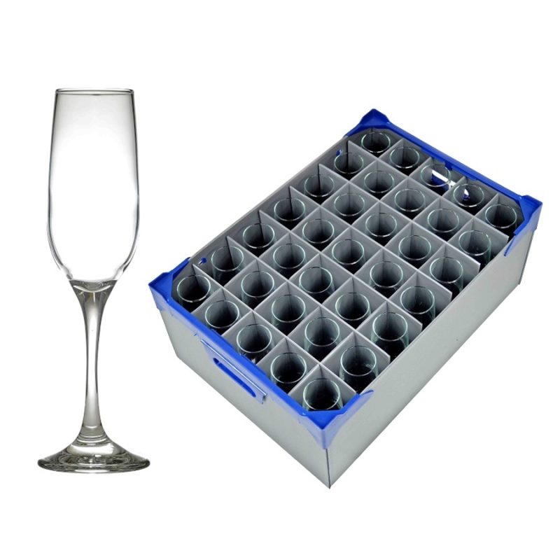 Champagne Glasses and Glassware Storage Crate, 7.5oz, 35 Pack for sale