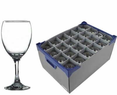 24 off Empire Wine Glasses, 34cl / 12oz and Glassware Storage Box