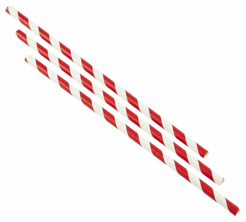 Paper Straws Red and White Stripes (500pcs)