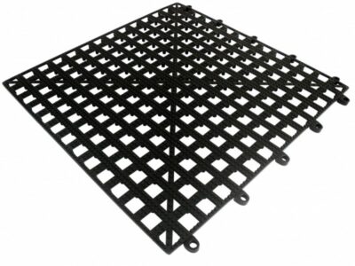Beaumont Interlocking Bar Shelf Tile Black 13″ x 13″