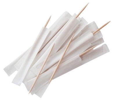 Wooden tooth picks wrapped