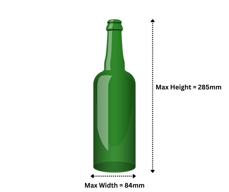 12 Cell Bottle Sizing for Green Bottle Crate - Glassjacks