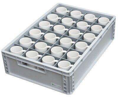 Euro Crate for storing and transporting Cups and mugs with 24 compartments - Glassjacks