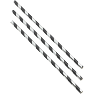 Paper Straws Black and Silver Stripes 20cm (500pcs)