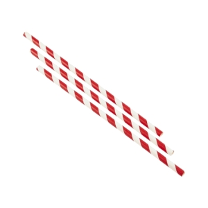 Paper Straws Red and White Stripes 23cm (250pcs)