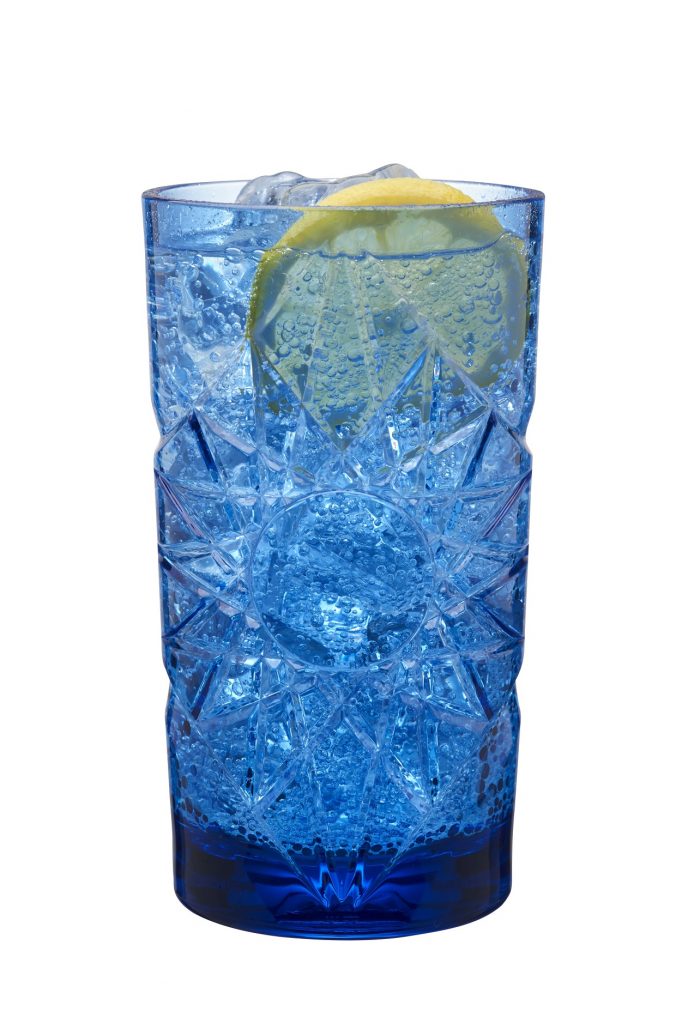 Blue Plastic Glasses Cocktail Tumblers Reusable Plastic 1976