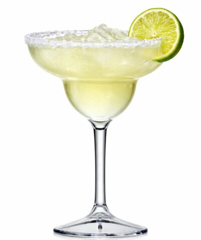 unbreakable, dishwasher-safe, clear plastic margarita glasses for events and parties