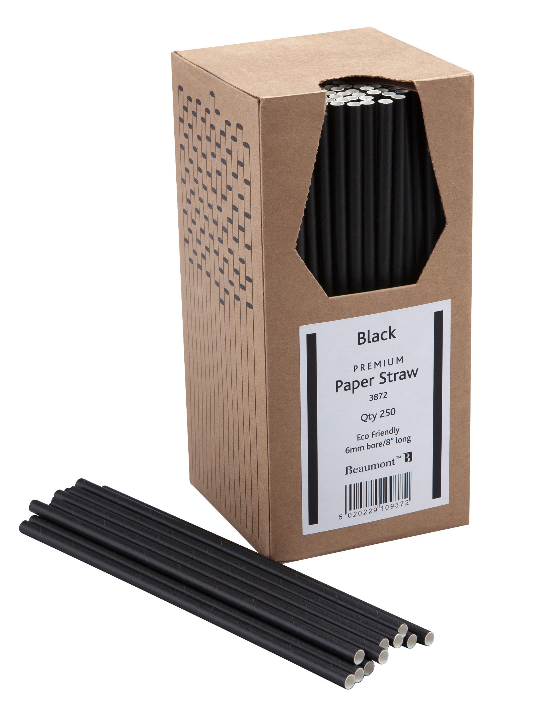 Black Paper Straws Box of 250 for sale Glassjacks Ltd