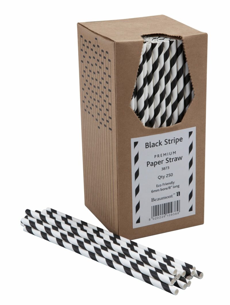 Black and White Stripe Paper Straws