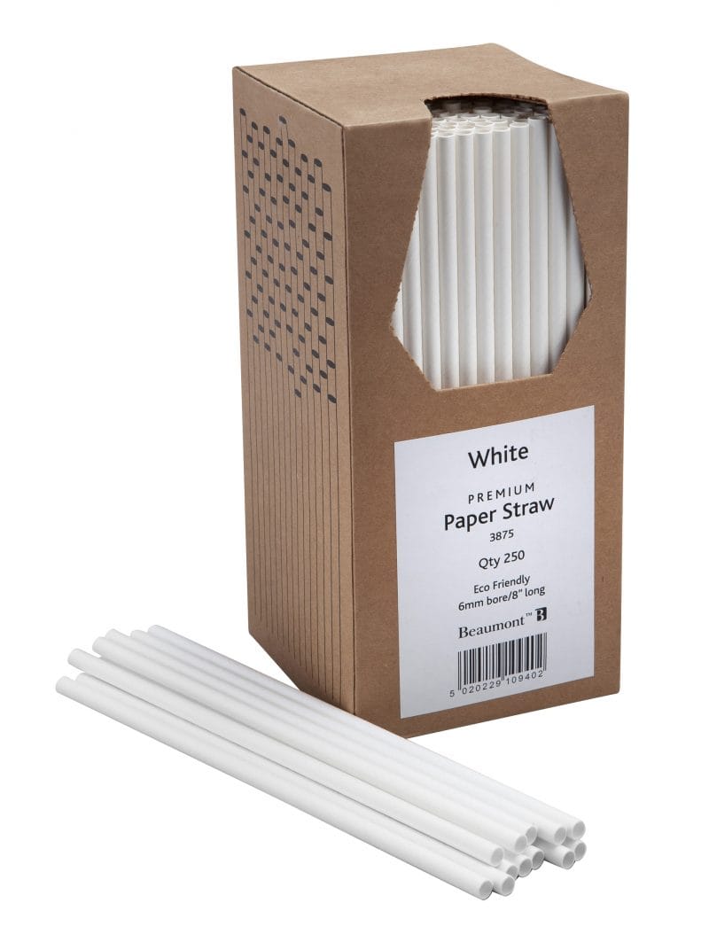 White Paper Straws, Box of 250, £5.60
