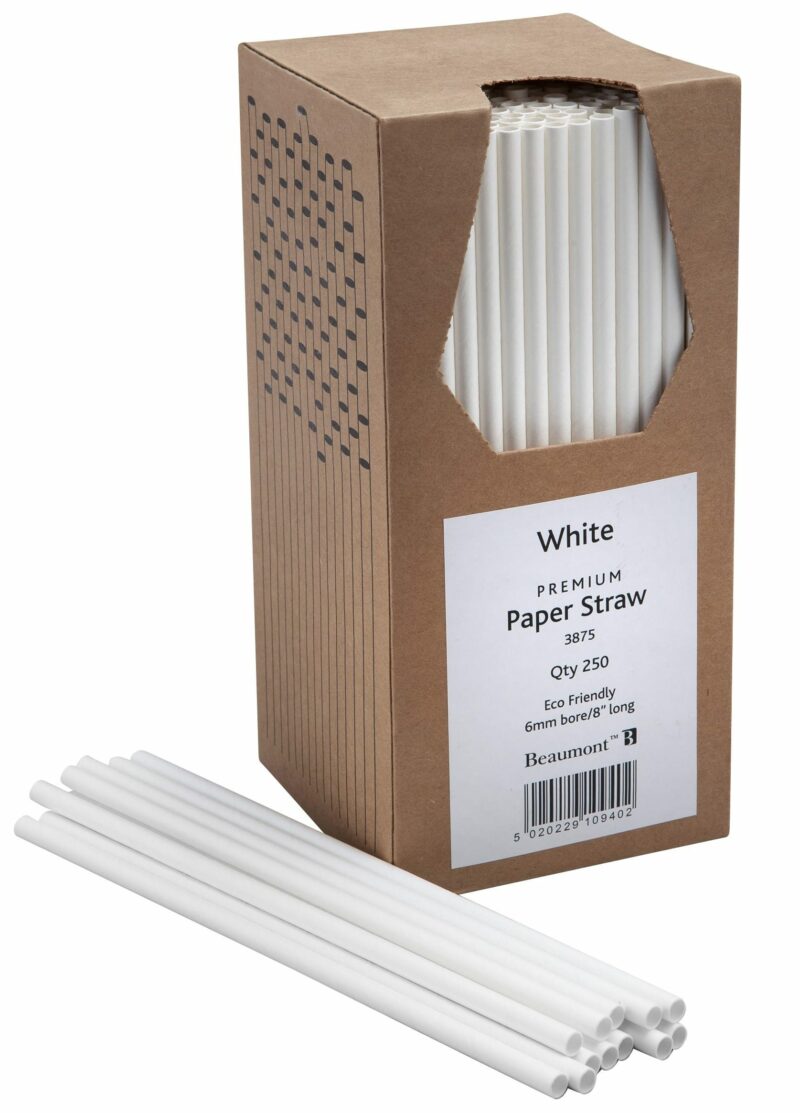 Beaumont White Paper Straws