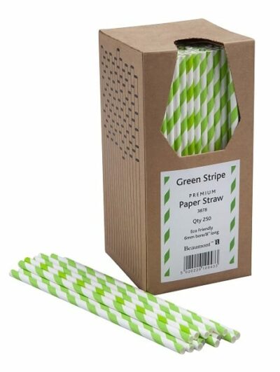 Blue & White Stripe Paper Straws, Box of 250, £5.60