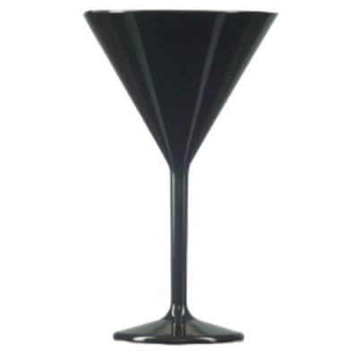 Black Plastic Martini Glass