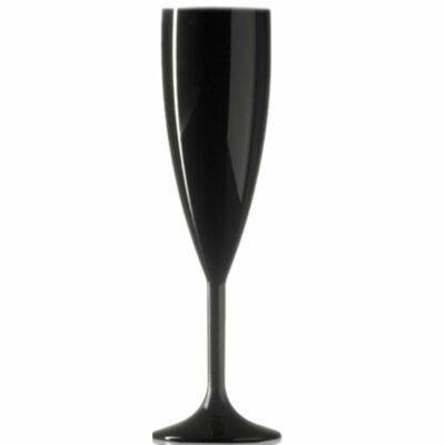 Elite Premium Black Polycarbonate Champagne Flutes