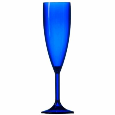 Blue champagne flute and glasses
