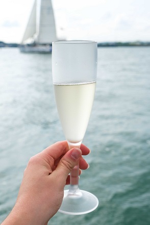 Frosted plastic champagne flutes from Glassjacks