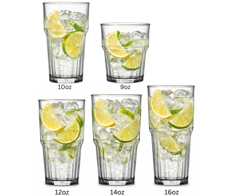 Remedy Range Of Polycarbonate Tumblers, 7oz, 9oz, 10oz, 12oz, 14oz 16oz and 20oz; Unbreakable and Reusable - Glassjacks