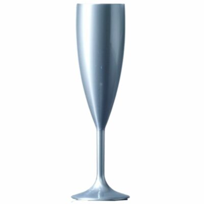 Silver Plastic Champagne Flute Glass