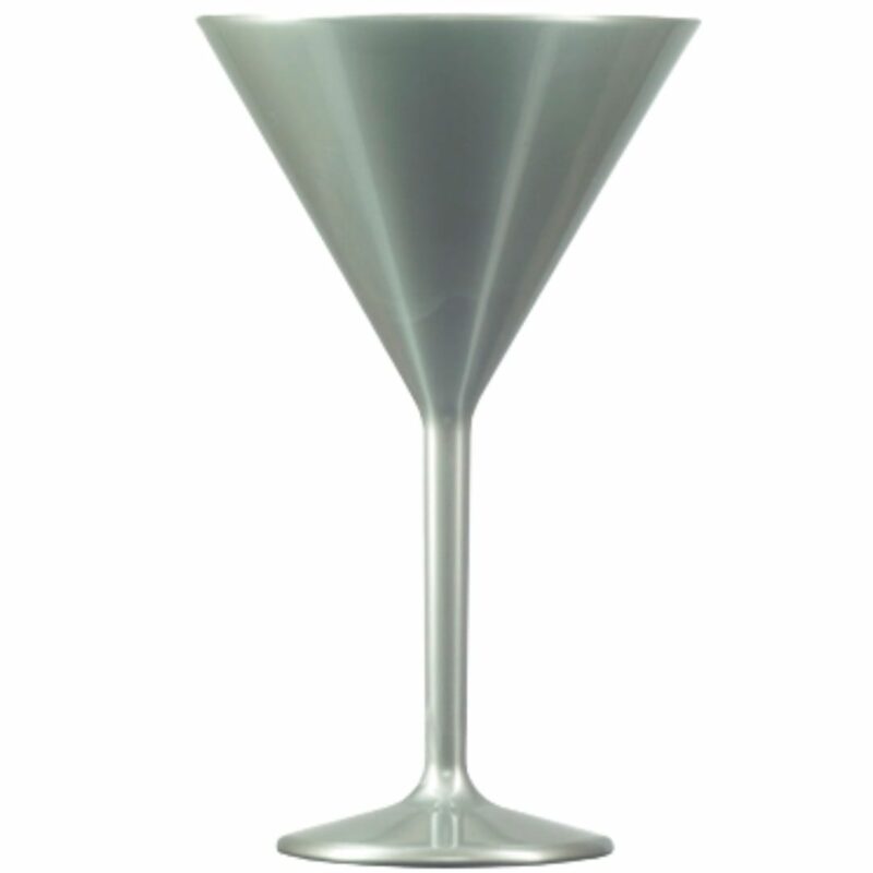 Silver Plastic Martini Glasses