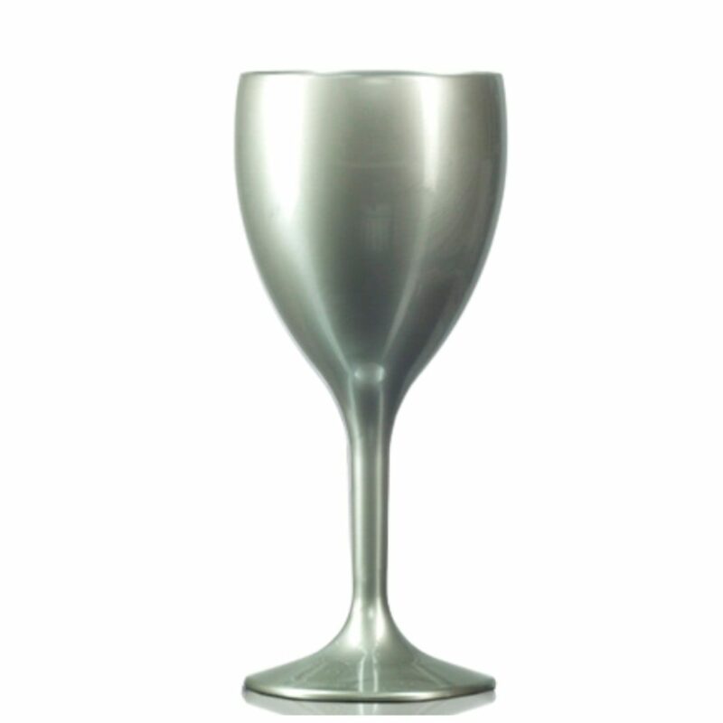 Silver Plastic Wine Glasses