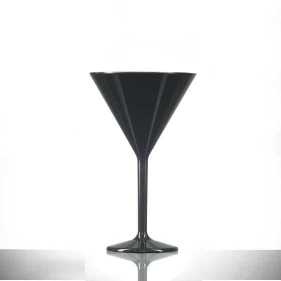Premium Polycarbonate Plastic Black Martini 7oz for sale at Glassjacks Ltd