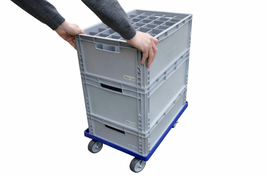 Trolley Dolly for Euro Crates | Plastic Stacking Container Dolly