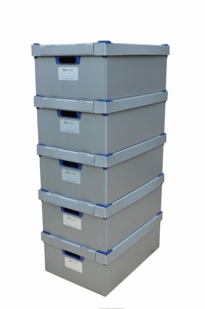 Stacking Storage Boxes | Pack of 5 | Medium | Height 195mm