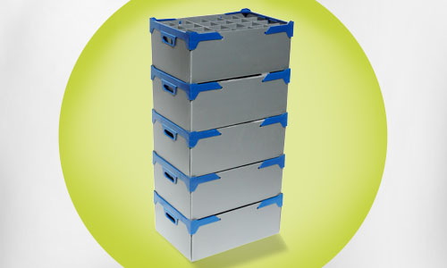 image for Stacking Glass Storage Boxes - Packs of 5