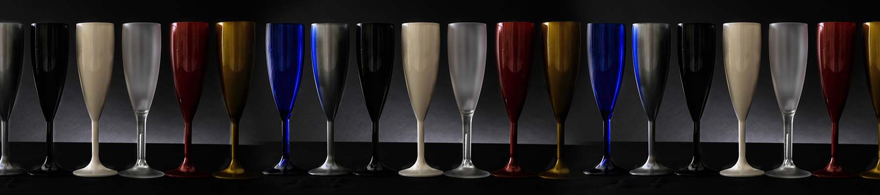 Coloured Champagne Plastic Glasses