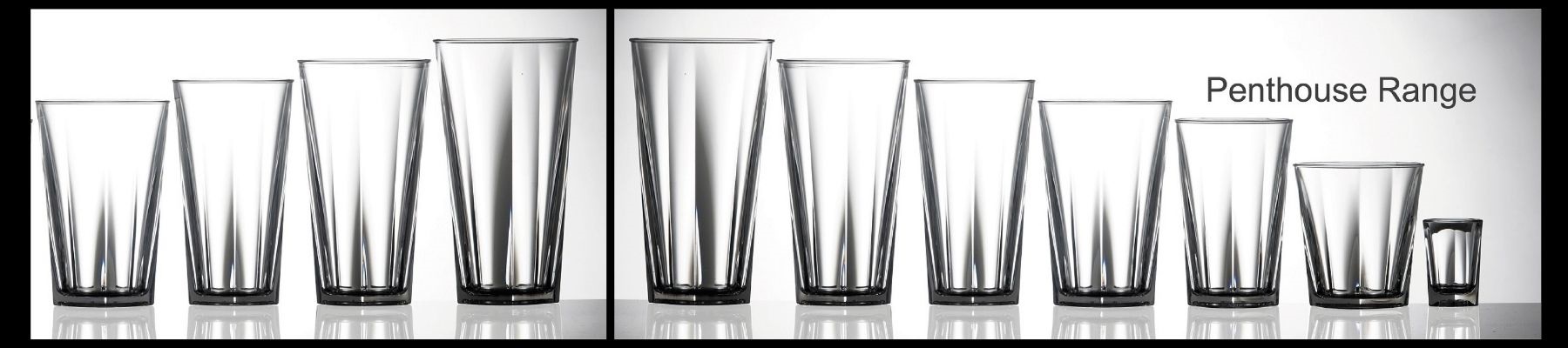 Penthouse range of plastic glasses - unbreakable