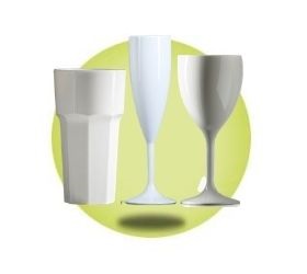 image for White Plastic Glasses Reusable Polycarbonate