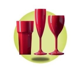 image for Red Reusable Polycarbonate Plastic Glasses