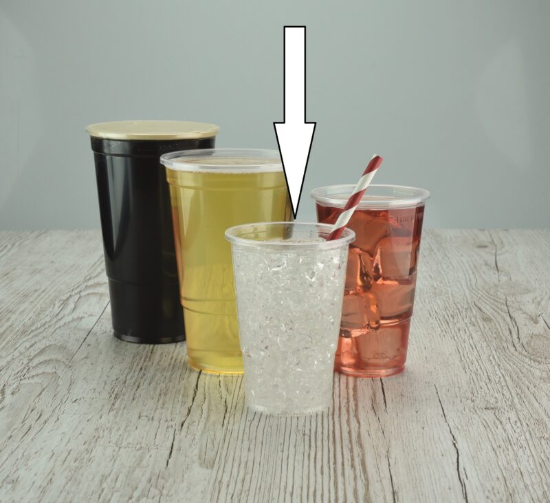 Recyclable Budget Plastic Cups Glasses Half Pint £0.03 each, 10oz CE