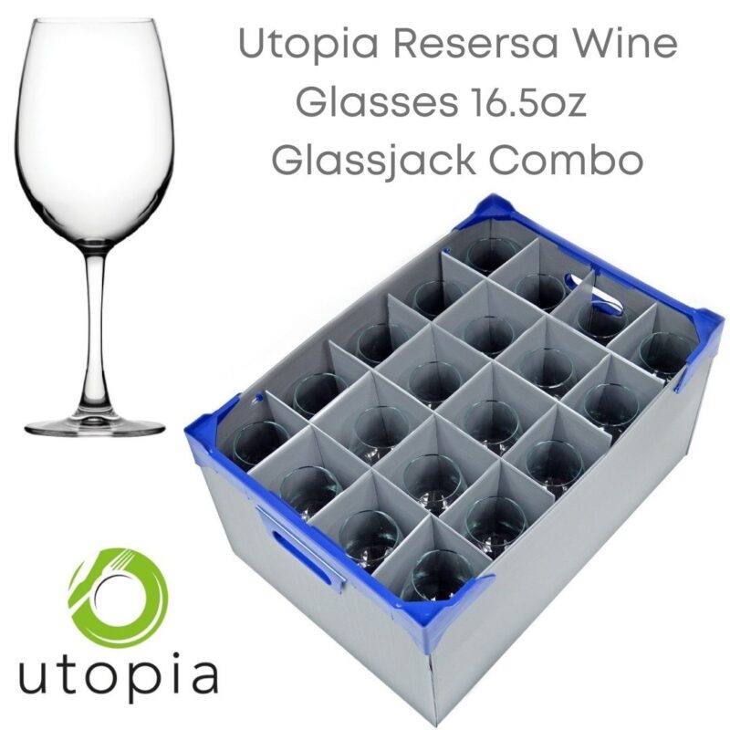 Utopia Resersa Wine Glasses 16.5oz Glassjack Combo
