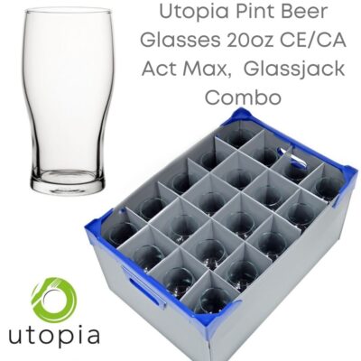 Utopia Tulip Pint Beer Glasses CE CA Act Max and Glassjacks Combo II