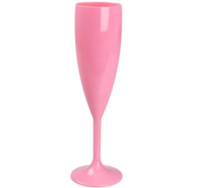 Pink Plastic Champagne Prosecco Flutes