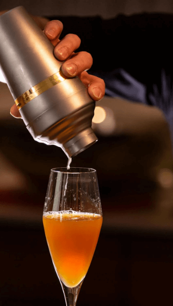 Champagne Flute Filled From A Shaker