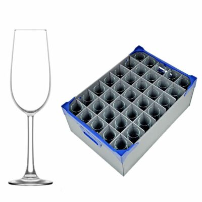 Fully Tempered Sardinia Champagne Flutes and Glassware Storage Box - Glassjack Combo