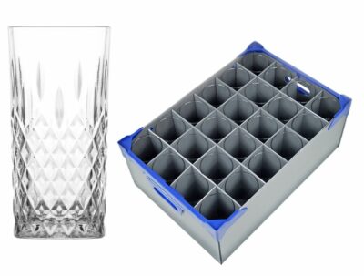 Edinburgh Hiball Tumbler Glasses 12.5oz and Glassware Storage Box - Glassjack Combo