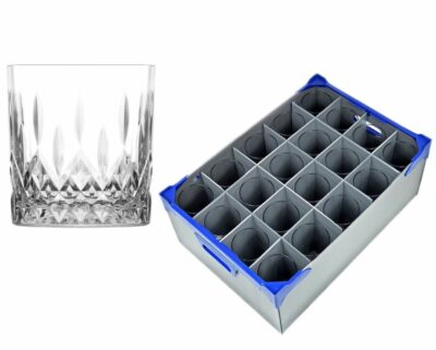 Edinburgh Rocks Tumbler Glasses 11.6oz and Glassware Storage Box - Glassjack Combo
