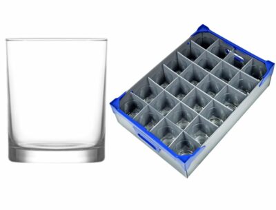 Rotterdam Fully Tempered Rocks Tumblers 9.9oz and Glassware Storage Box 120-24 - Glassjack Combo