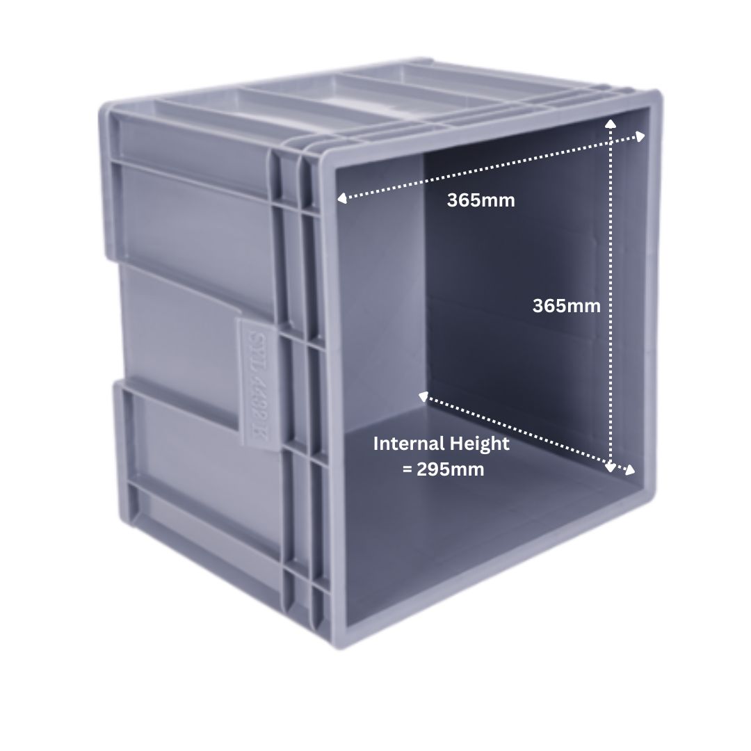 Square Catering Plate Storage Box – Secure Crates for Crockery Transport - Dimensions